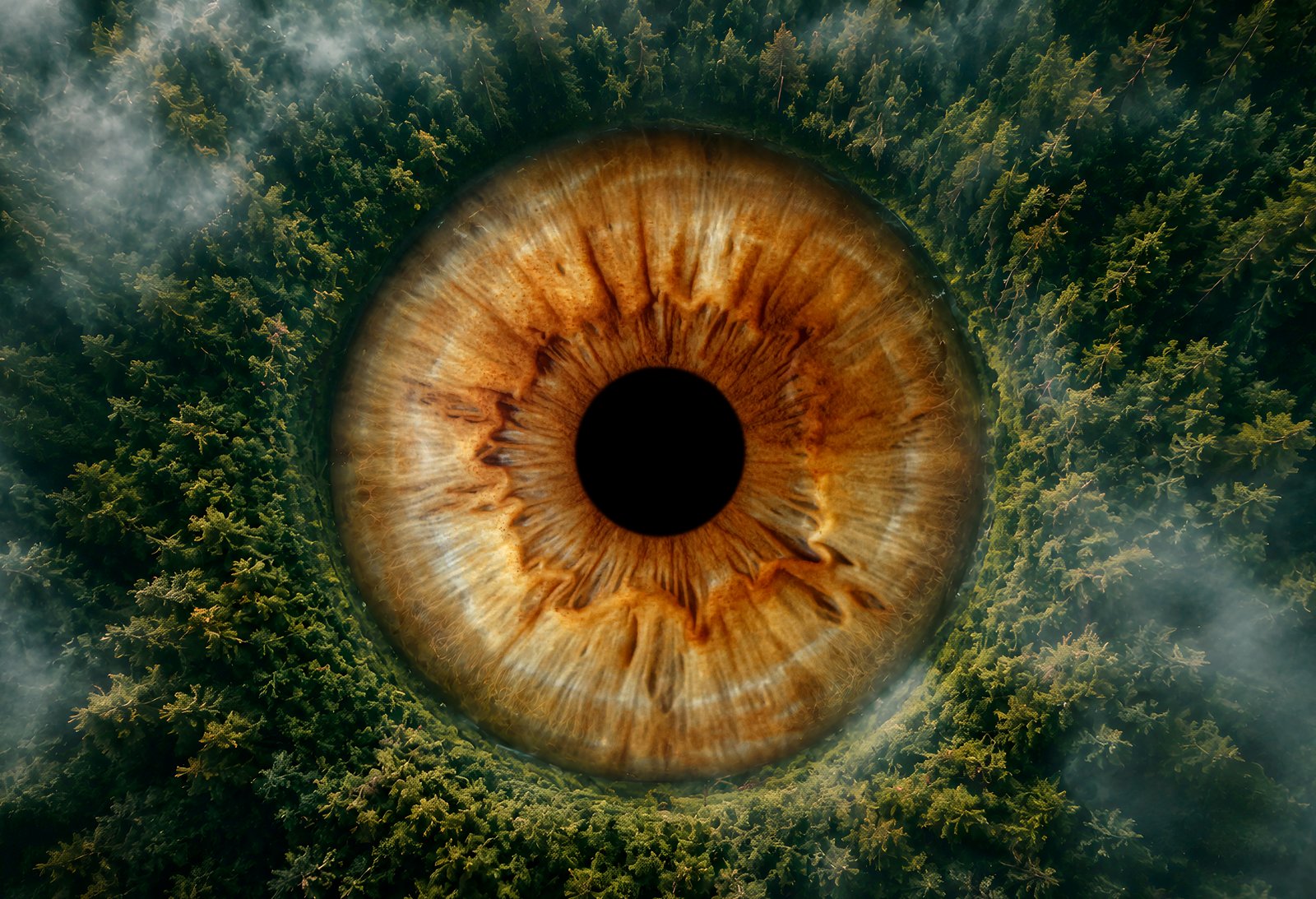 Iris art print — moody forest effect