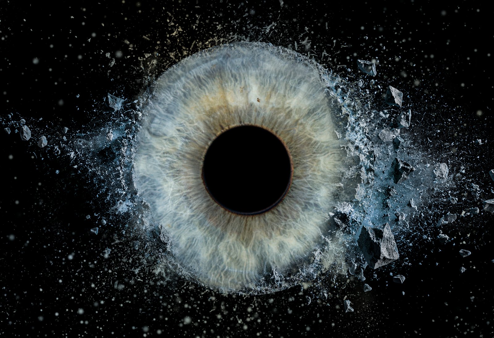 Iris art print — shattering glass effect