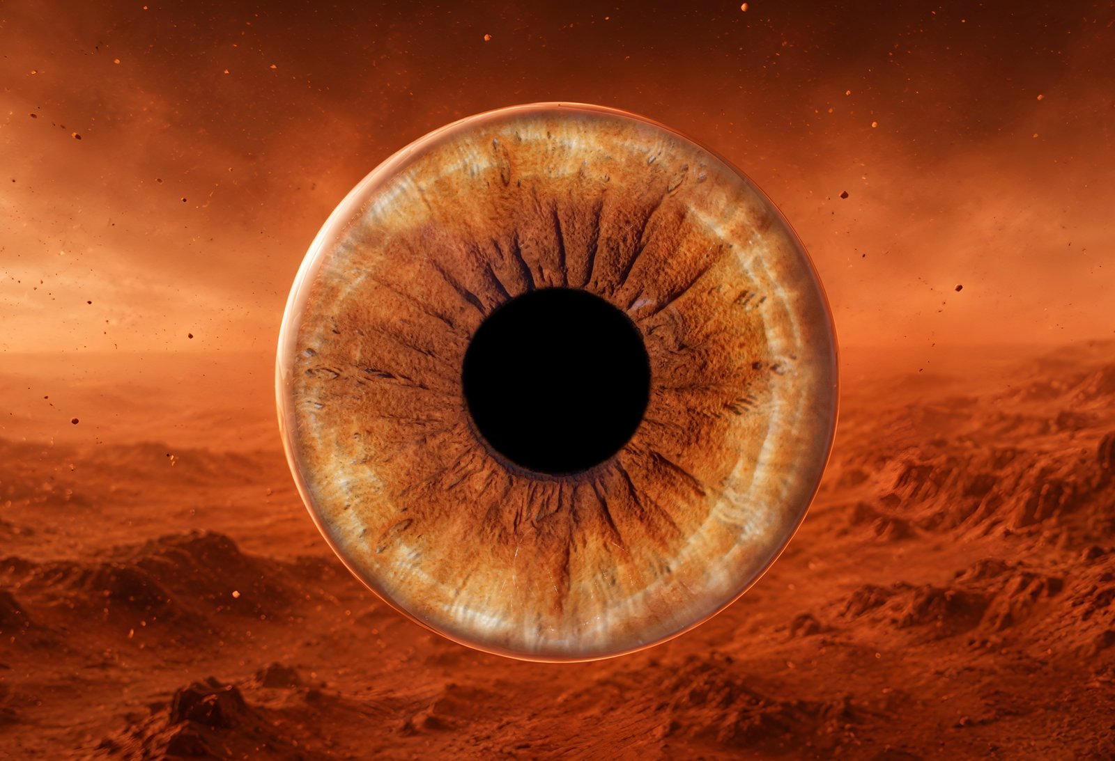 Iris art print — red planet effect
