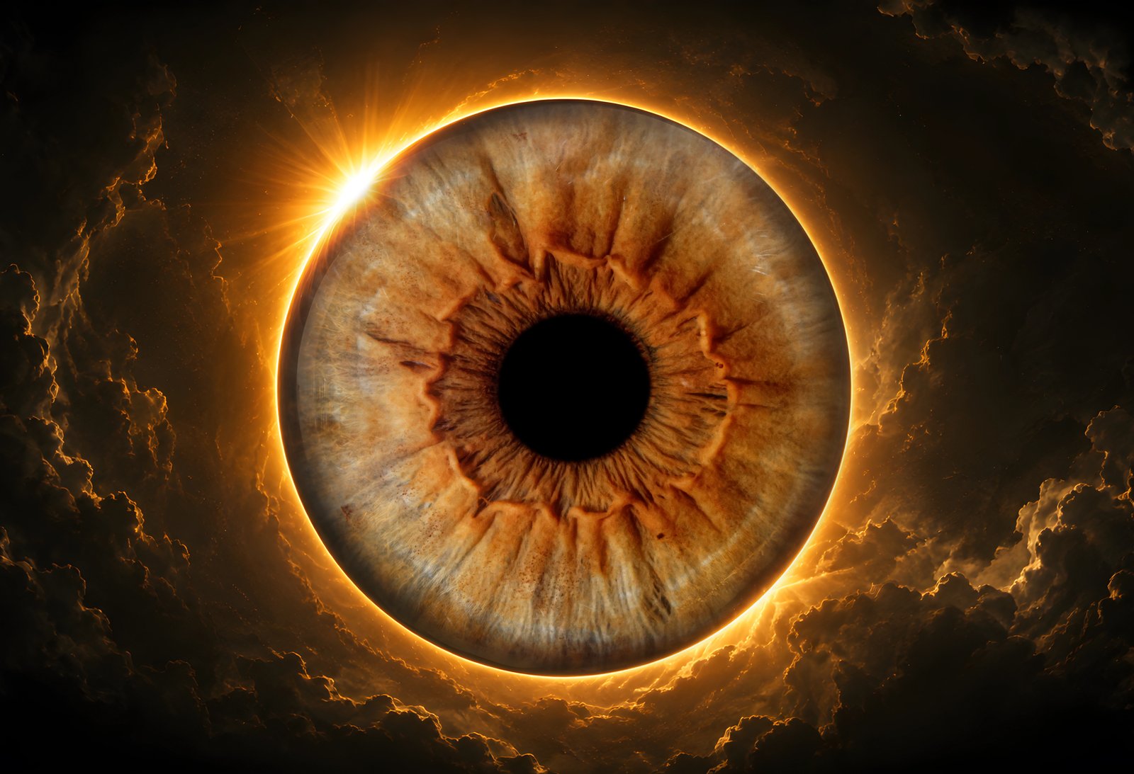 Iris art print — solar eclipse effect